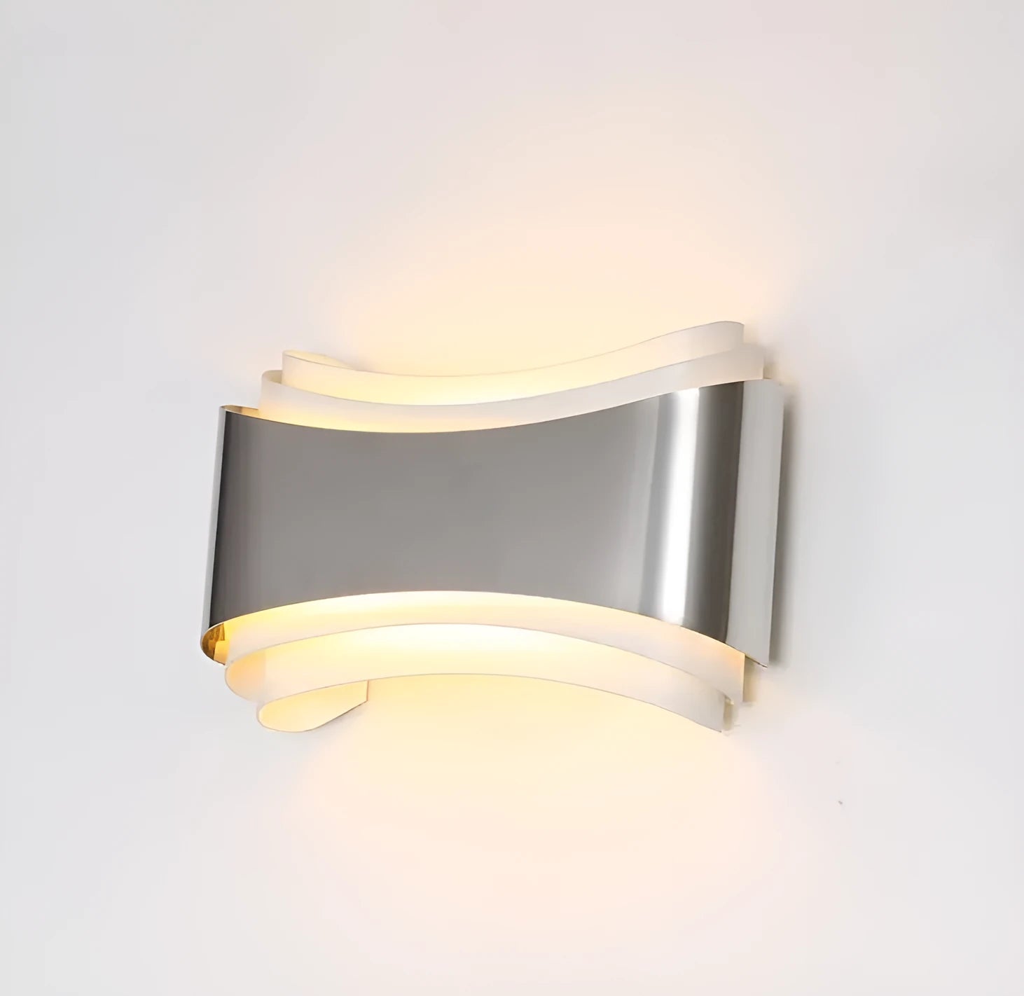 LED wall lamp with warm white light and PMMA lampshade mounted on wall