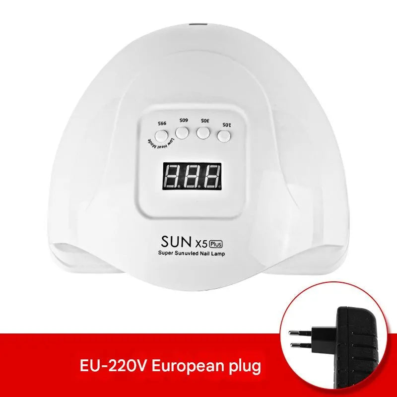 120W UV nail drying lamp in pink with auto sensor and LCD display, suitable for curing gel polish