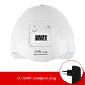120W UV nail drying lamp in pink with auto sensor and LCD display, suitable for curing gel polish