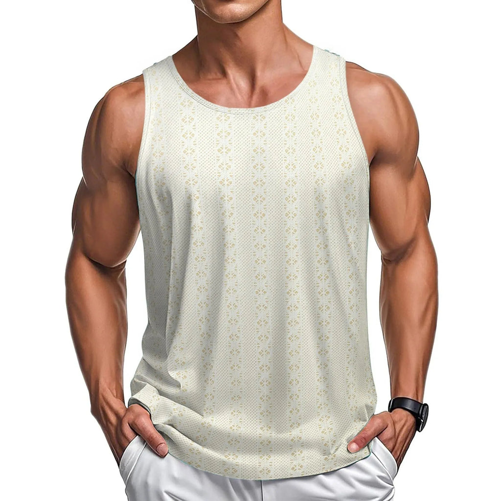 Round neck casual beach style loose polyester vest in khaki