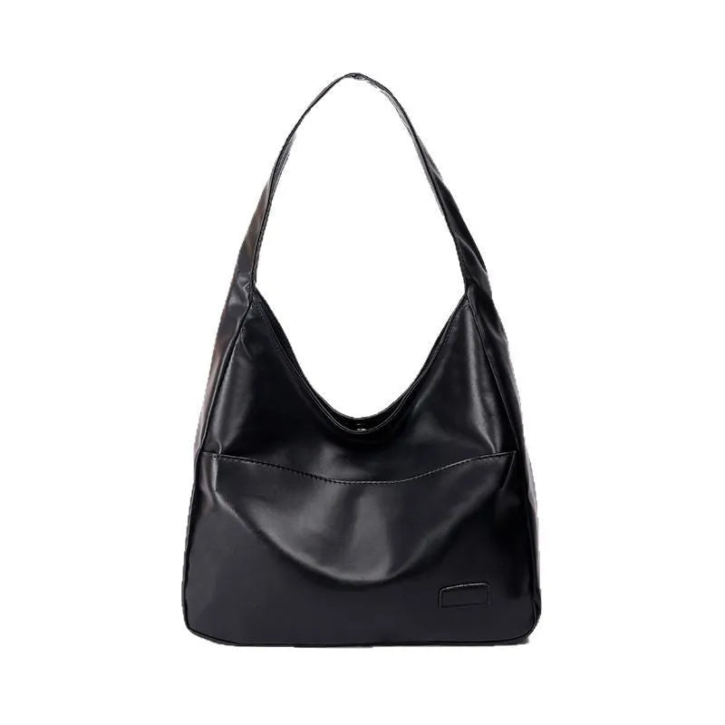 Women's European-American retro PU leather shoulder bag in horizontal square design