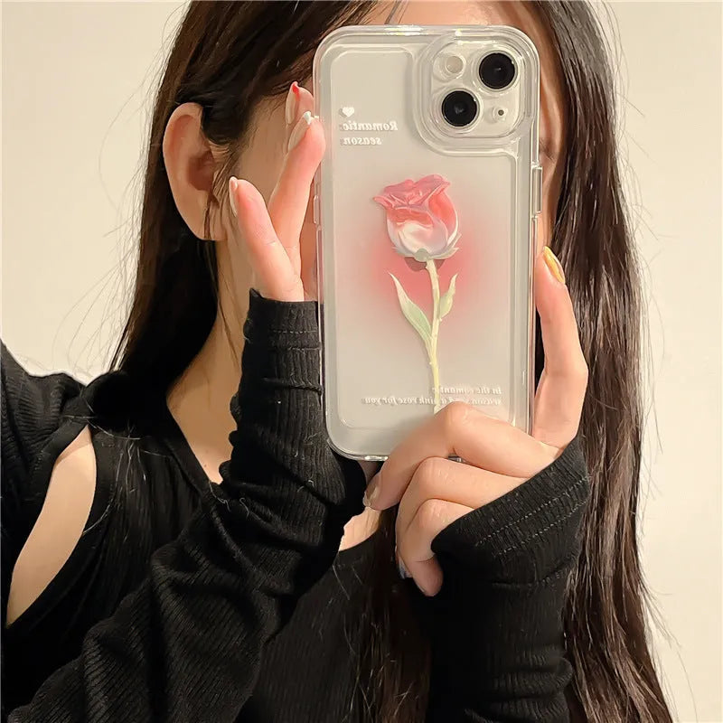 Gradient coloured all-inclusive TPU phone case for Apple iPhone models, showing shockproof design.