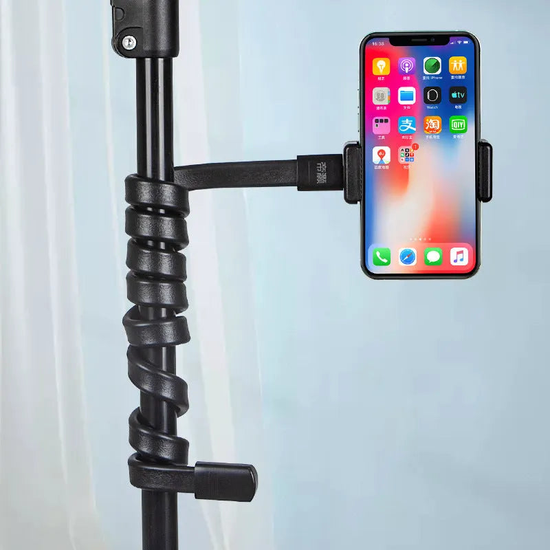 Flexible adjustable hose phone holder with bending design for live streaming positioning