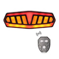 Wireless remote control bicycle taillight with charging cable on black background
