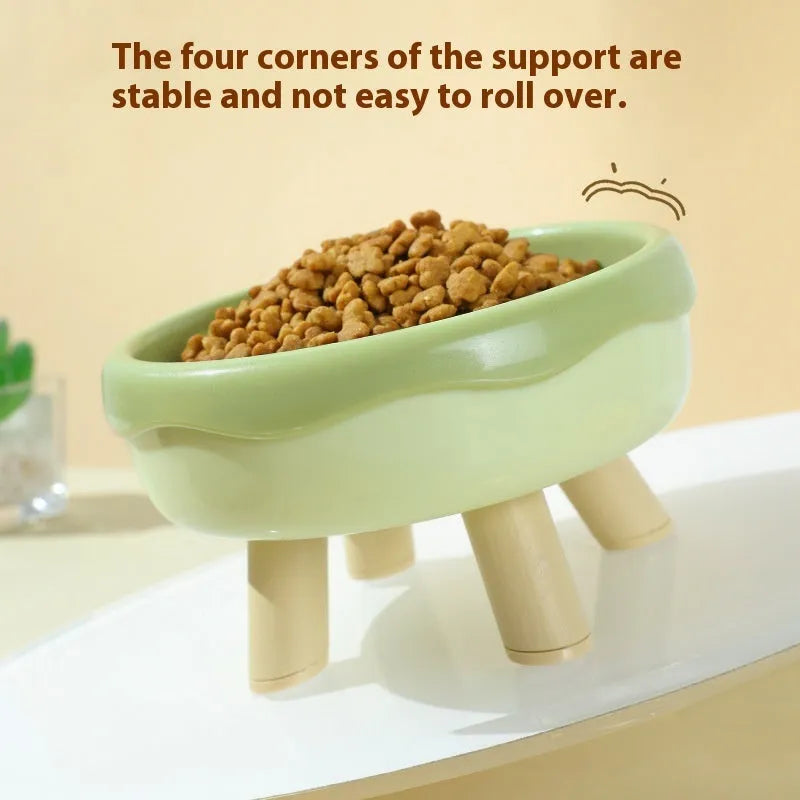 Donut four legs cat bowl 300ml PP plastic raised cat food holder available in multiple colours
