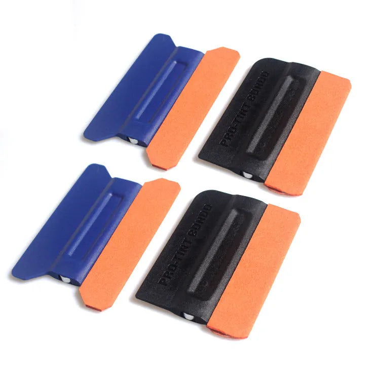 Car film scraper tool with magnetic ABS handle and four interchangeable heads for vinyl wrap installation