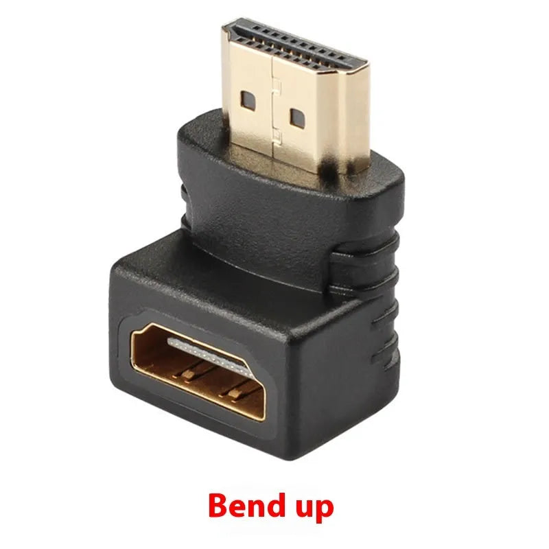 270-degree HDMI adapter cable with square bend for TV laptop wiring protection