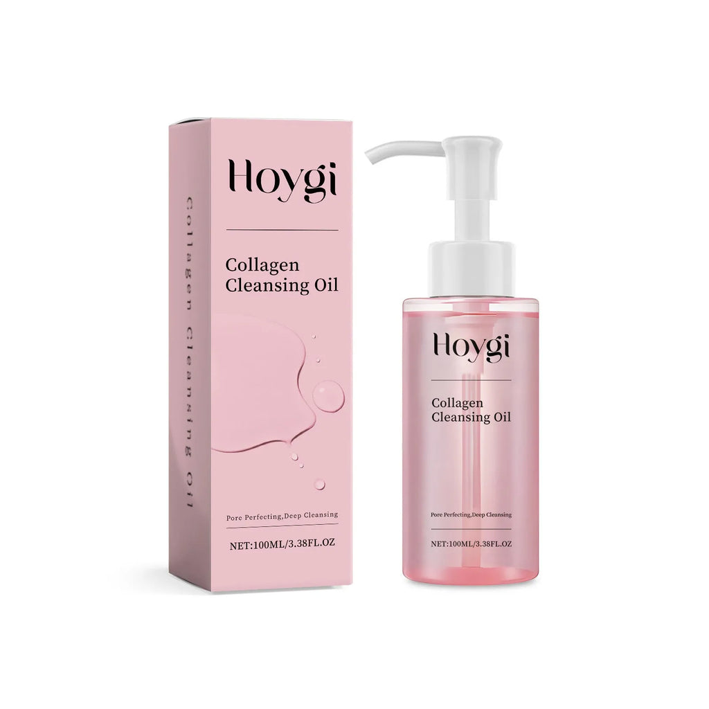 100ml bottle of collagen cleansing oil with jojoba and grape seed oils for daily make-up removal