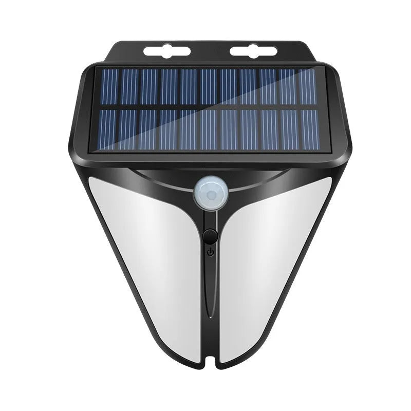 Heart-shaped binocular solar wall lamp with motion sensor for outdoor courtyard lighting