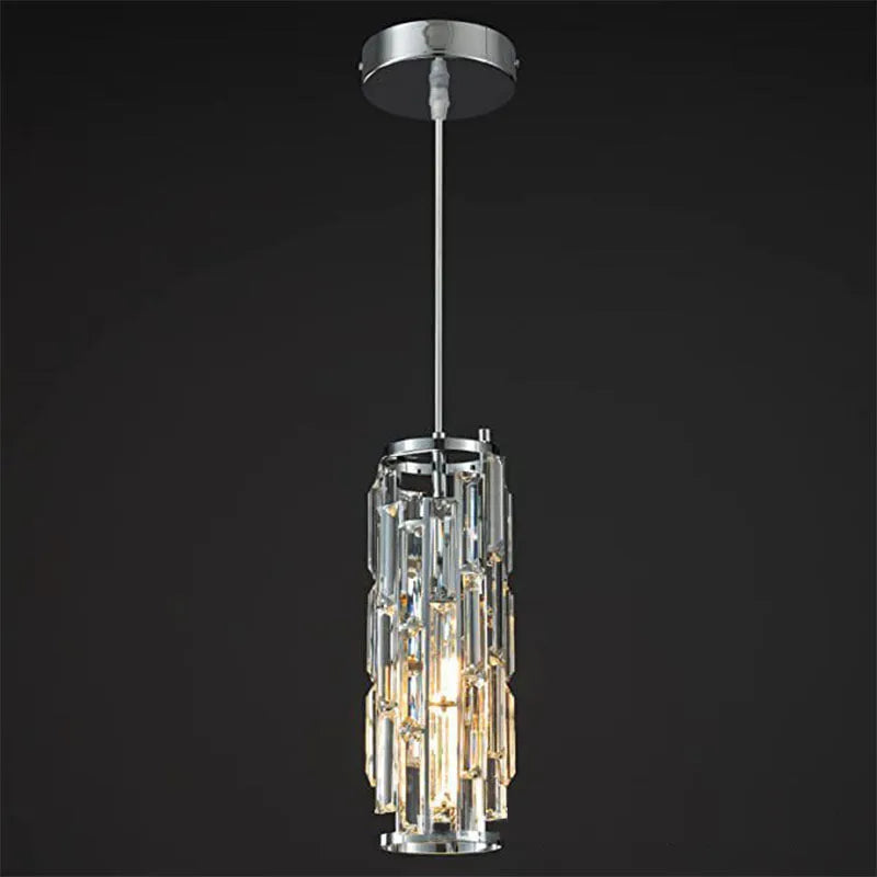 Industrial style LED single head droplight in black, chrome, or gold finish for bedside or restaurant lighting