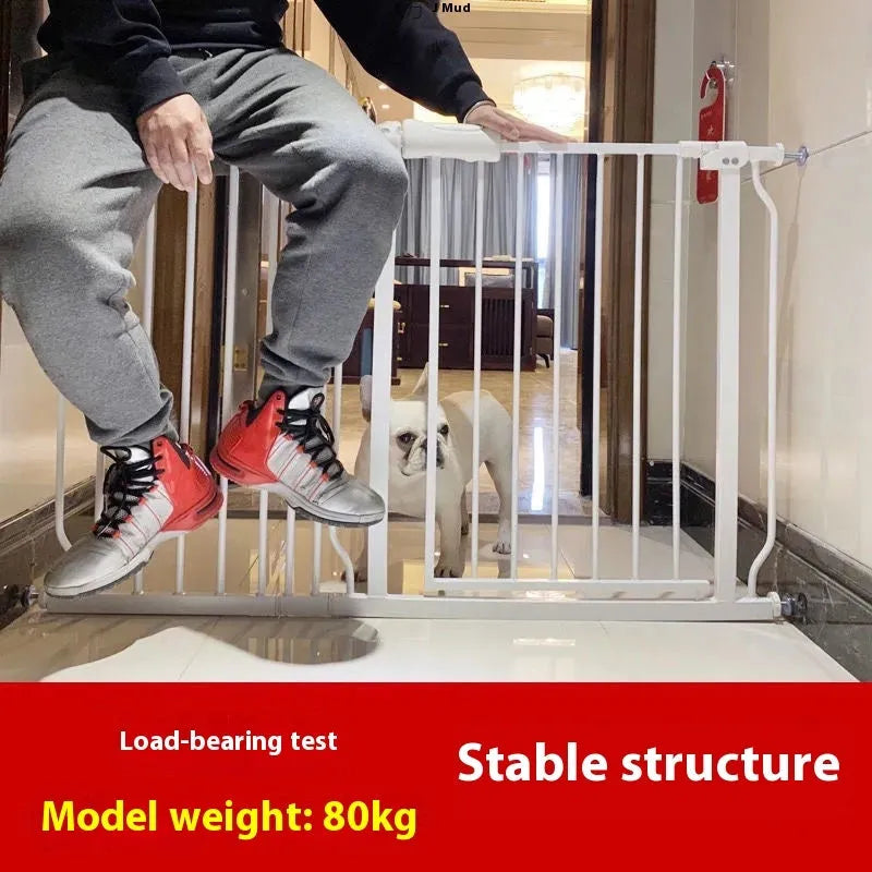 Baby safety gate 78cm plastic stair door fence in white for 61-64.9cm width range