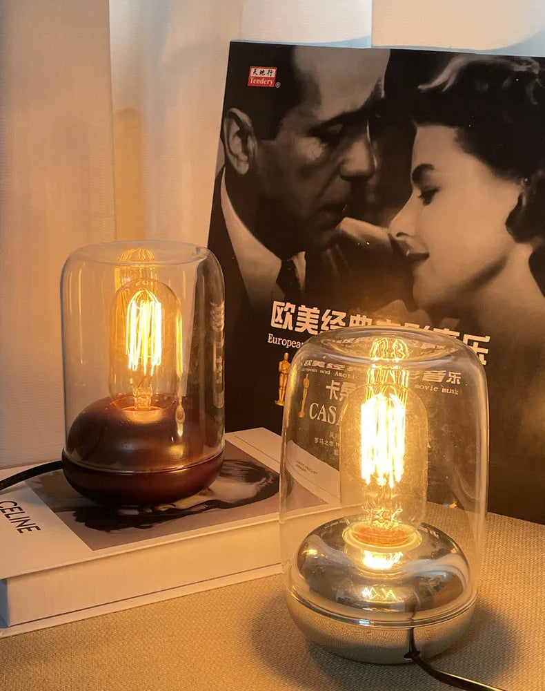 Geometric glass essential oil lamp with modern design for bedroom ambience lighting