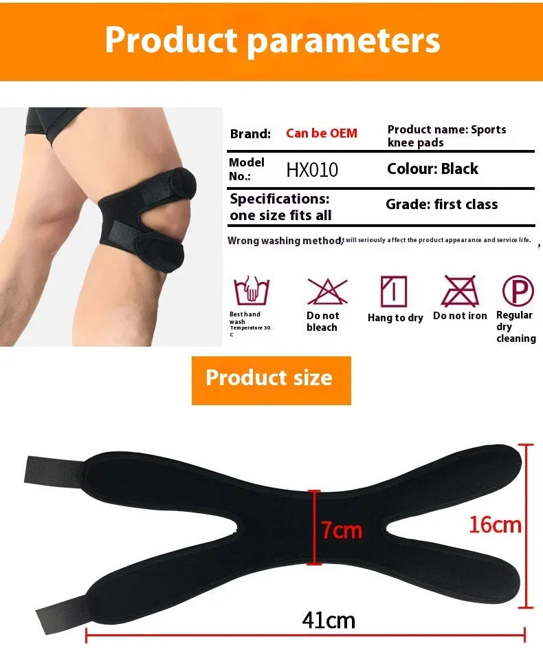 One-size-fits-all sports knee pads in black, blue, gray, and rose red for basketball and fitness.