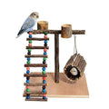 Solid wood parrot station training shelf with six size options for perching and feeding