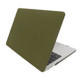 Army green quicksand hard plastic MacBook protective shell for Apple MacBook Pro and Air models.