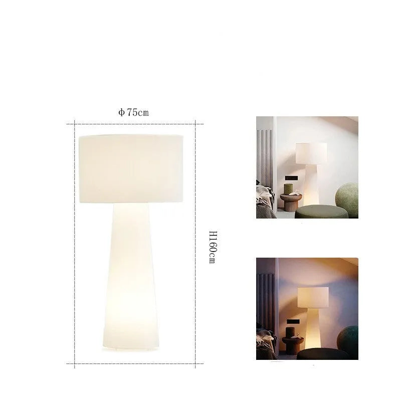 Simple modern floor lamp with fabric lampshade and iron base 26x55CM for living room