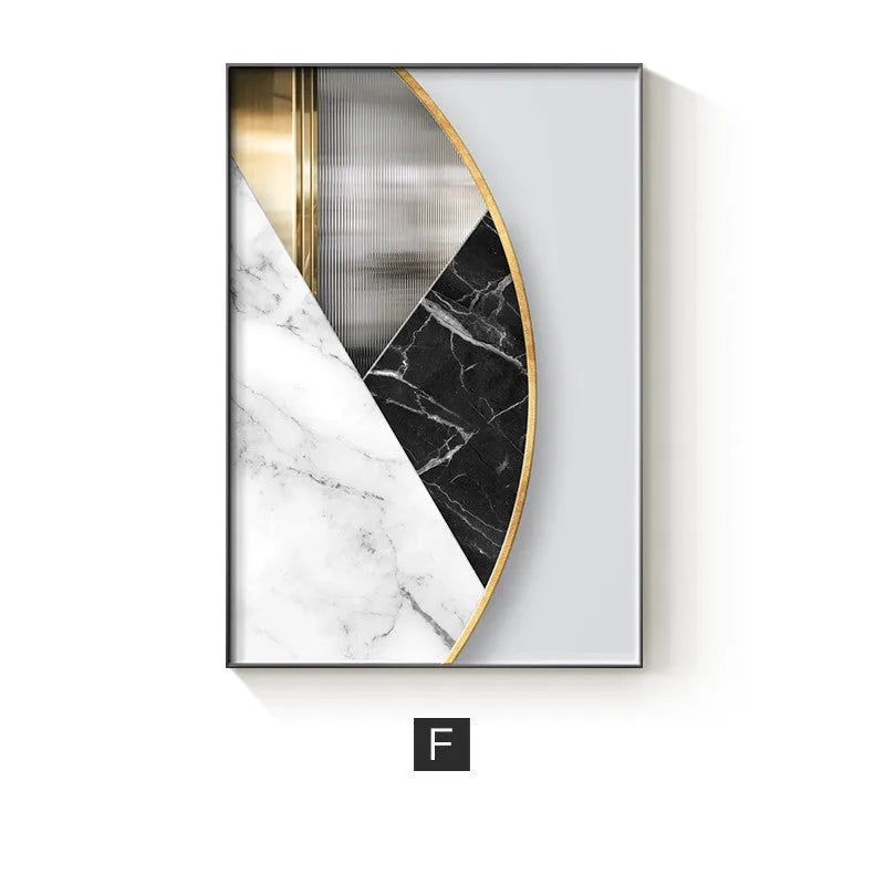 Abstract geometric pattern canvas painting wall art in multiple size options