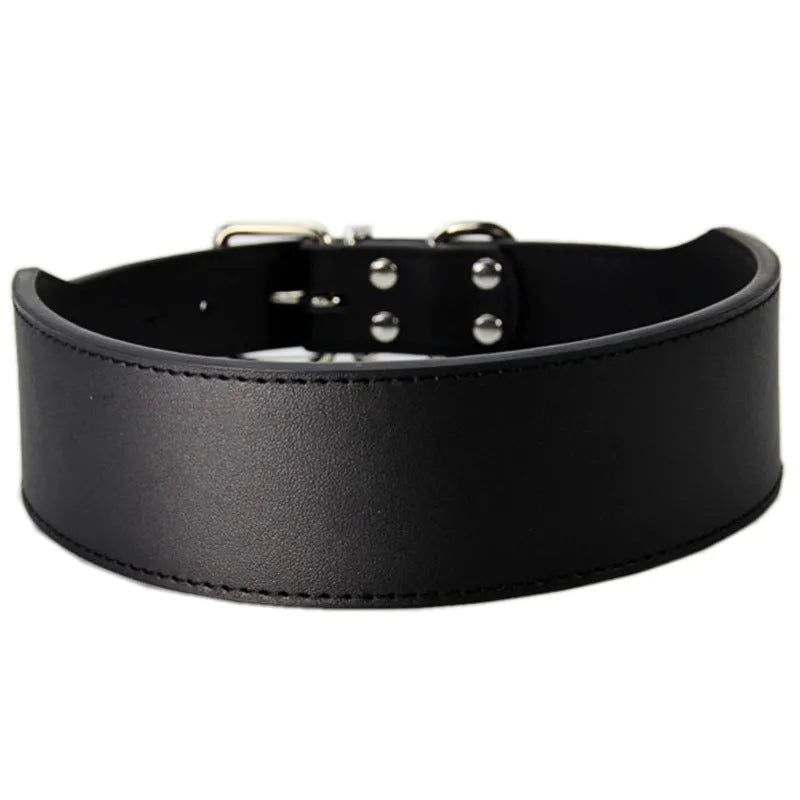 Fish-shaped leather dog collar for large dogs in multiple colours and sizes