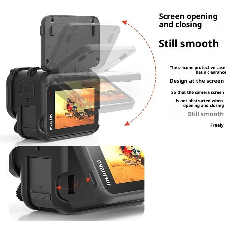 Silicone protective case for Insta360 Ace Pro 2, 92 x 75 x 45mm, in black or white