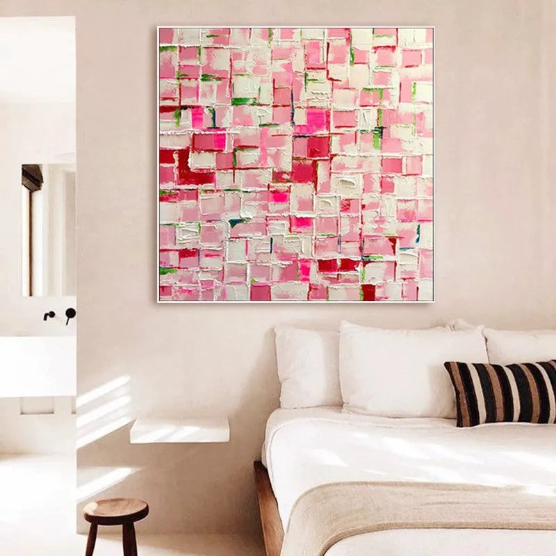 Hand painted abstract acrylic oil painting on canvas, no frame, modern art for living room decor, 60cm x 60cm size
