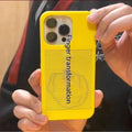 Hard plastic frosted phone case for iPhone with creative finger transformation design in yellow