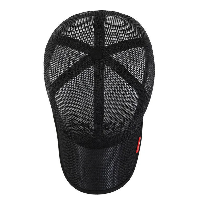 Men's adjustable mesh baseball cap in dome crown style with cotton fabric