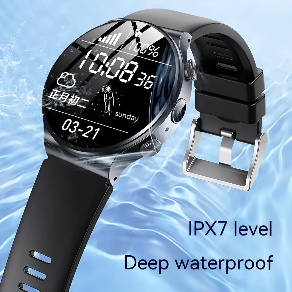 Smart watch with 1.28 inch display showing time on black or white watch face