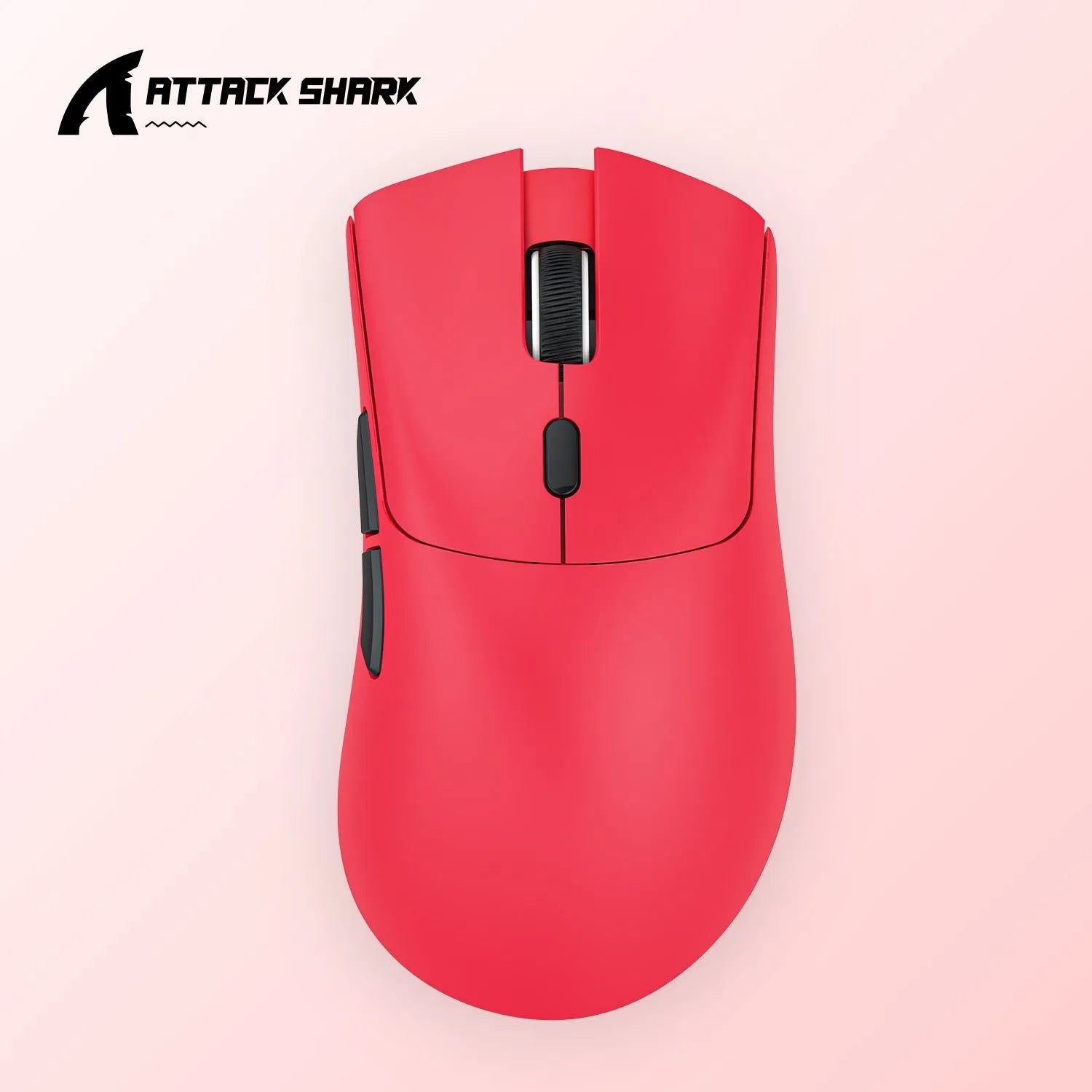 Attack Shark wireless gaming mouse in black, red, or white with USB and Bluetooth connectivity