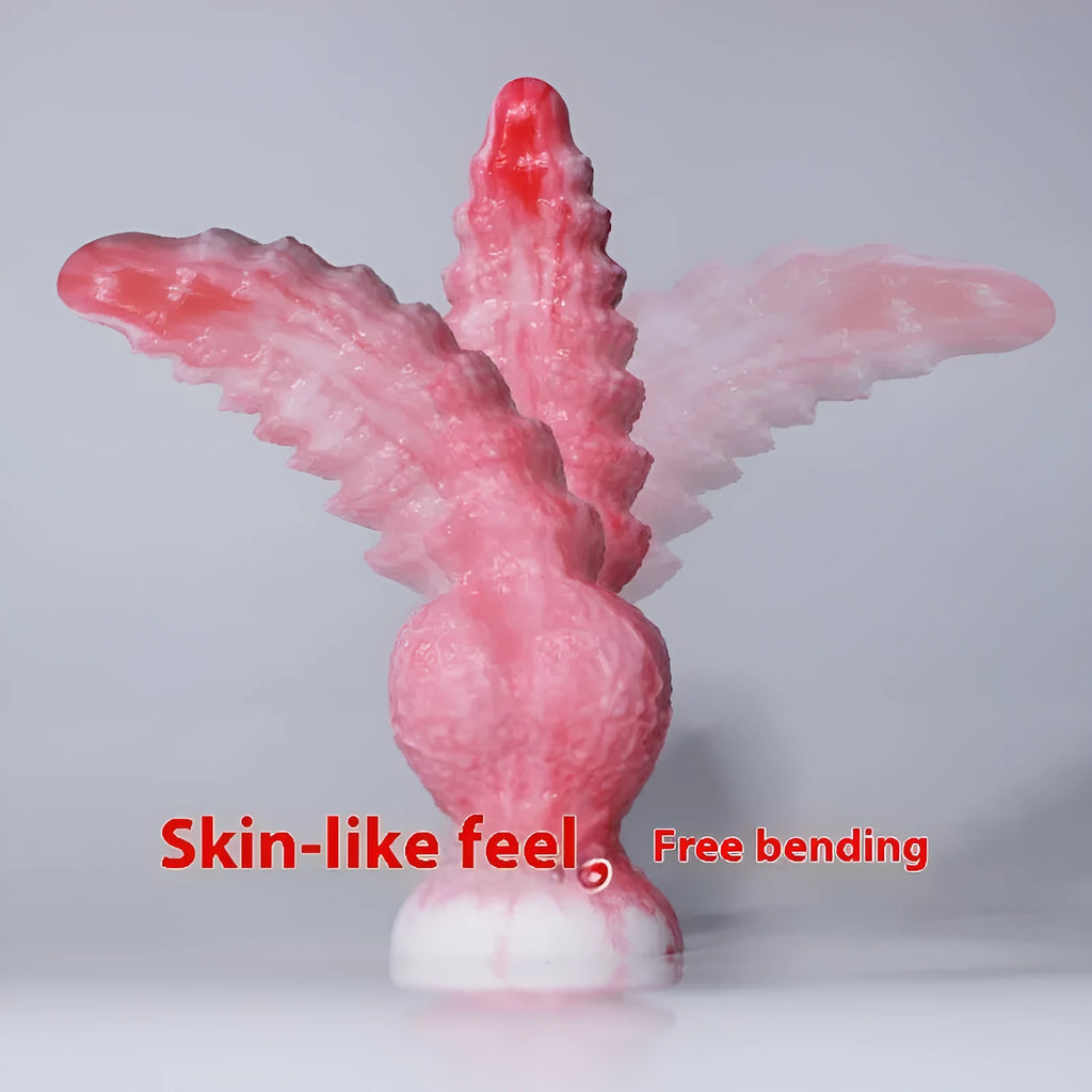 Pink shaped penis women's masturbation device in platinum silicone with Berserker S and M size options