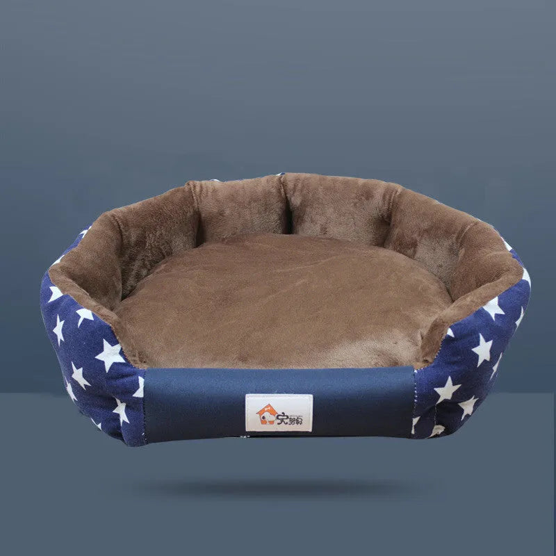 Round washable dog bed in grey with removable cover, suitable for small to large dogs, M to XXL sizes