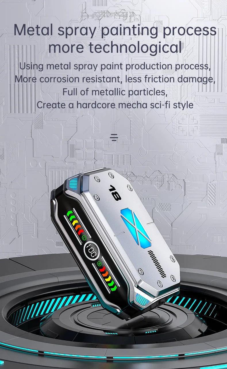 Touch true wireless low delay Bluetooth headset with digital display in M43 E-sports silver