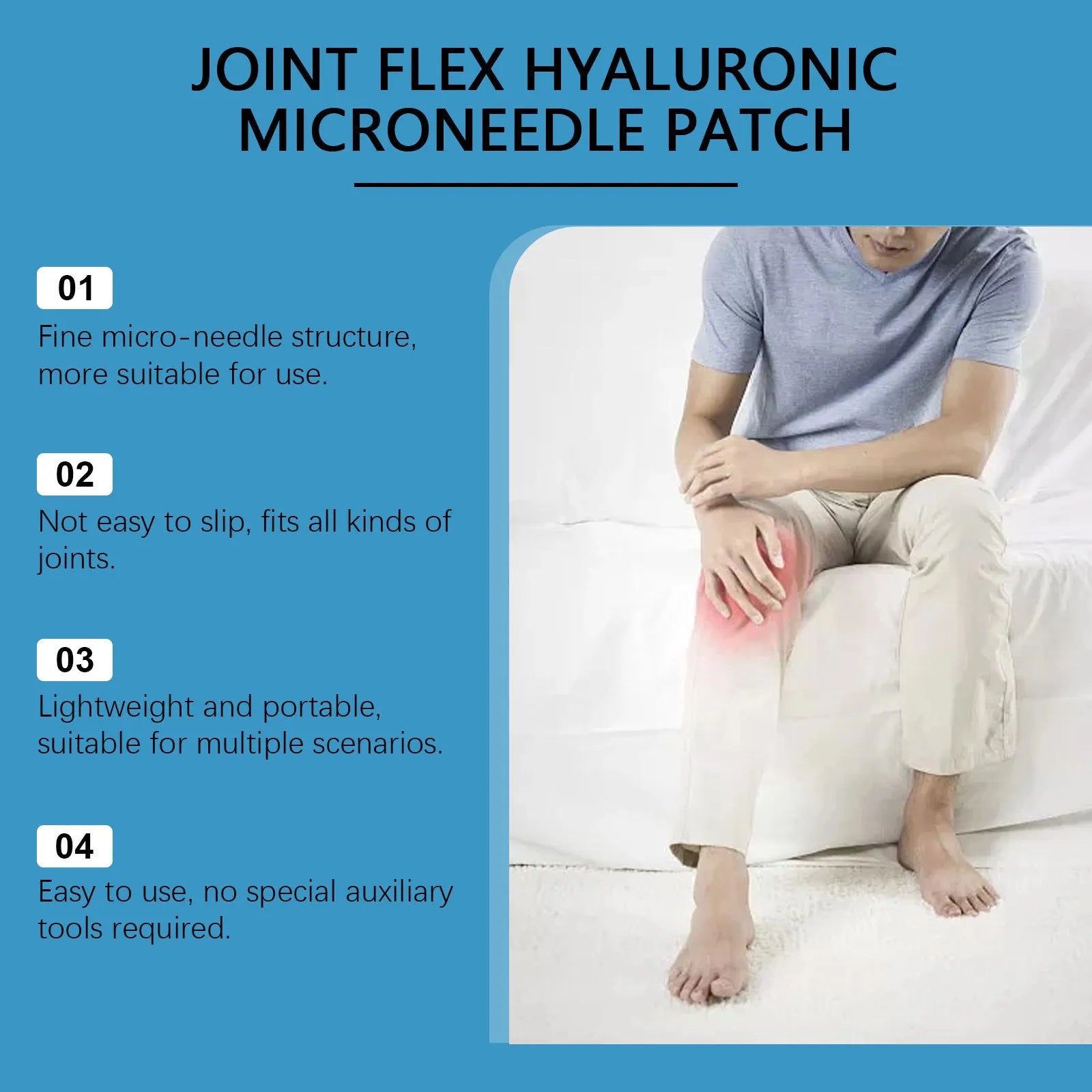 Sealed box of 4 Curcumin Joint Microneedle Patches for external body care