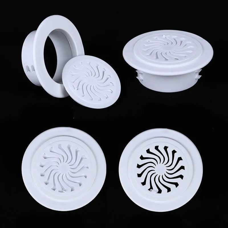 Plastic air conditioner hole sealing kit components including splits, plug caps, and tuyere panels