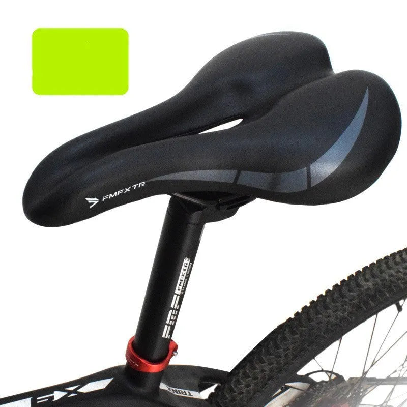 Bicycle seat cushion made of PU leather with foam padding, shown in a neutral colour.