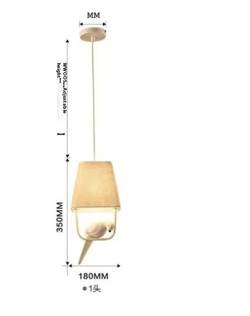 Bird chandelier ceiling lamp with fabric shade in bird designs for dining rooms and hallways