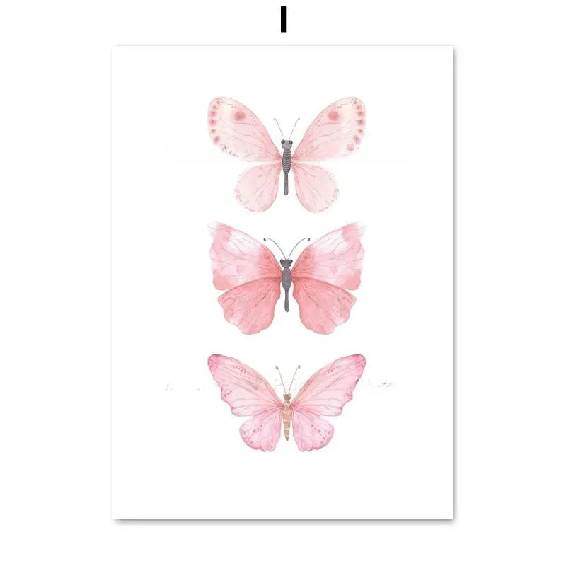 Ballet alphanumeric children's room canvas painting in frameless Nordic style, 13x18cm size