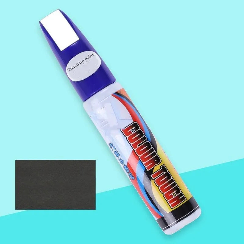 Automotive paint repair pen kit with touch-up paint, wax, sponge and sandpaper for car scratch repair