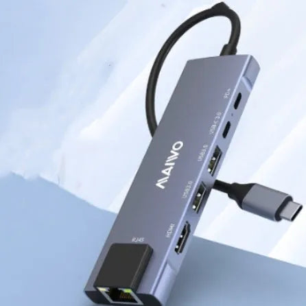 Aluminium alloy Steam Deck docking station with HDMI, ethernet, and USB ports.