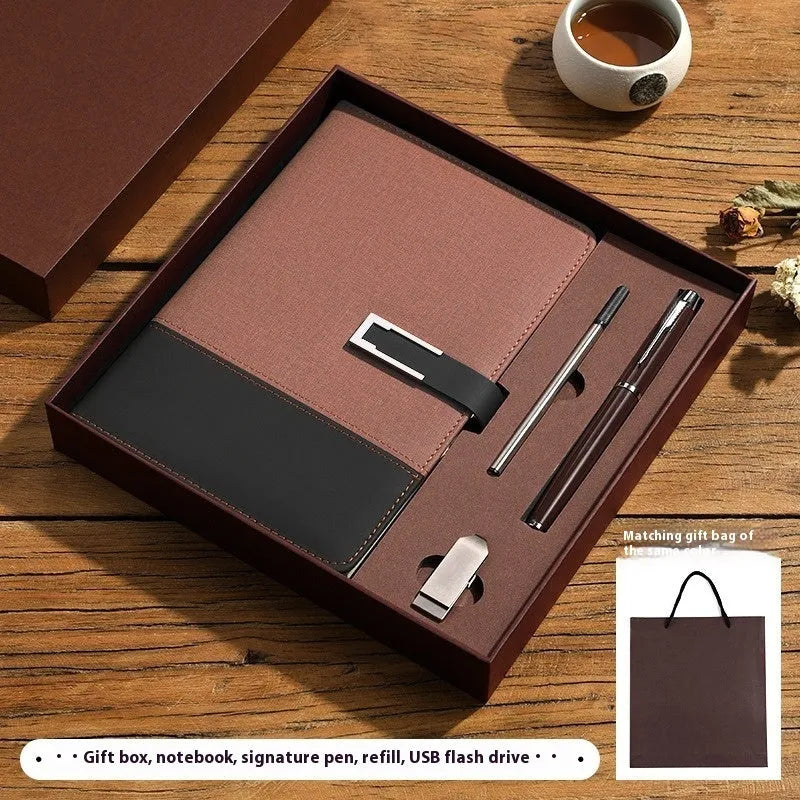 A5 notebook with pu leather cover in multiple colour options including brown, black, green, blue, and red.