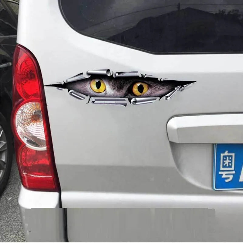 Large 3D eagle eye and tiger eye pattern car door and bumper decoration sticker