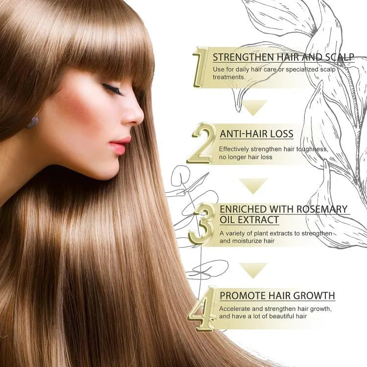 Yellow rosemary essential hair oil bottle 60ml for damaged hair treatment