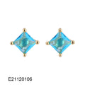 Gold-plated drop earrings with a candy-coloured pear-shaped zircon stone.