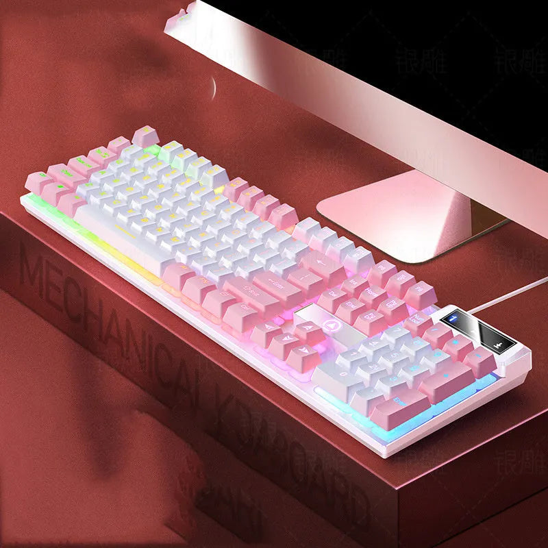 Wired computer keyboard in plastic with universal plug, available in multiple colours for office and gaming