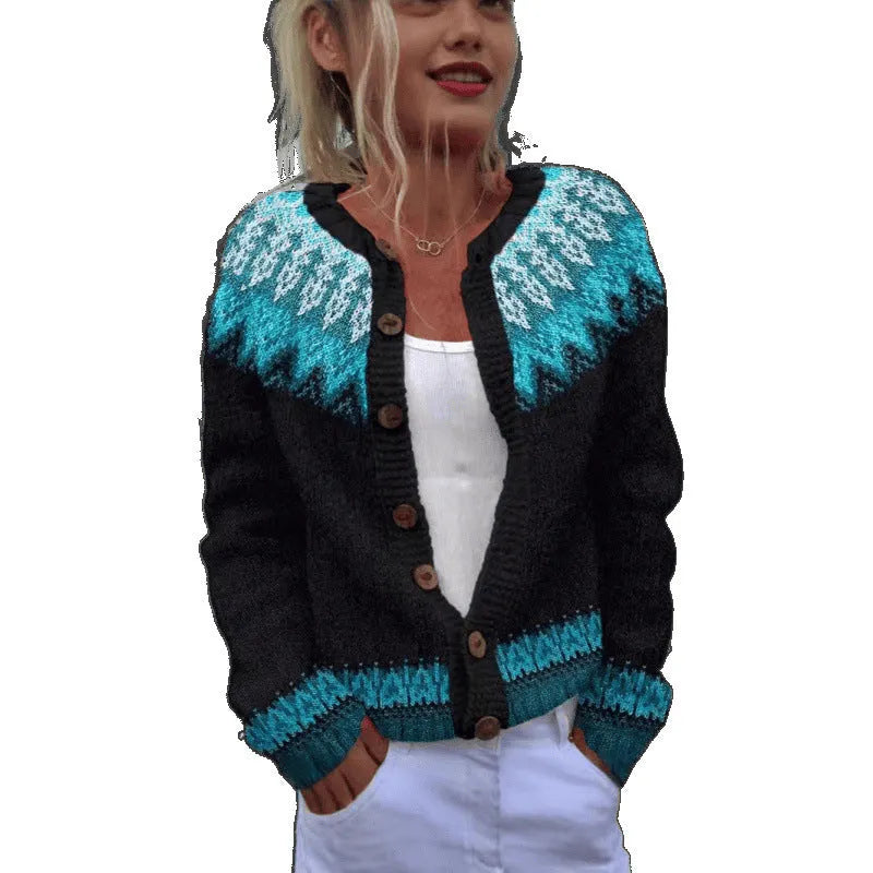 Yellow digital print cardigan coat with 3D pattern effect, regular sleeves, fresh sweet style