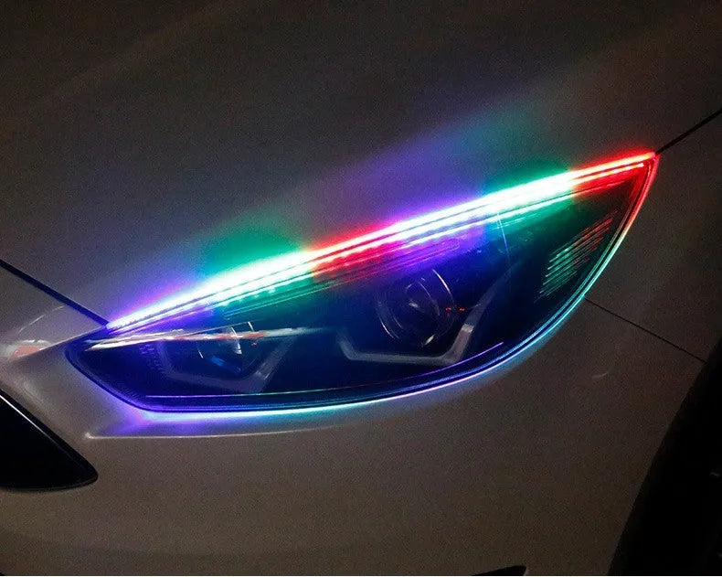 Remote control and RGB colour-changing LED daytime running light for GM vehicles in three length options.