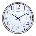 Round wall clock with Nordic design, 14 inch, white dial with black numbers, glass mirror cover
