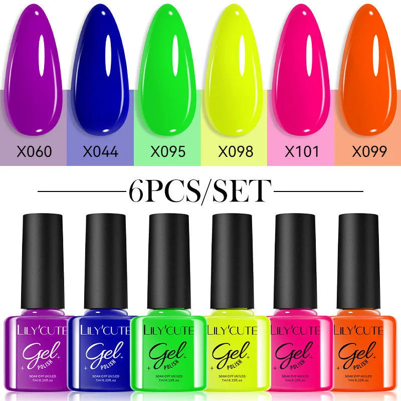 Set of 20 bottles of UV gel nail polish in solid glitter, sequin, and nude colours