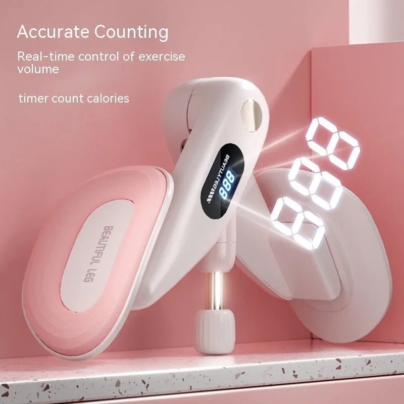 Pelvic floor muscle training device with electronic counter in blue, grey, green, or pink colours