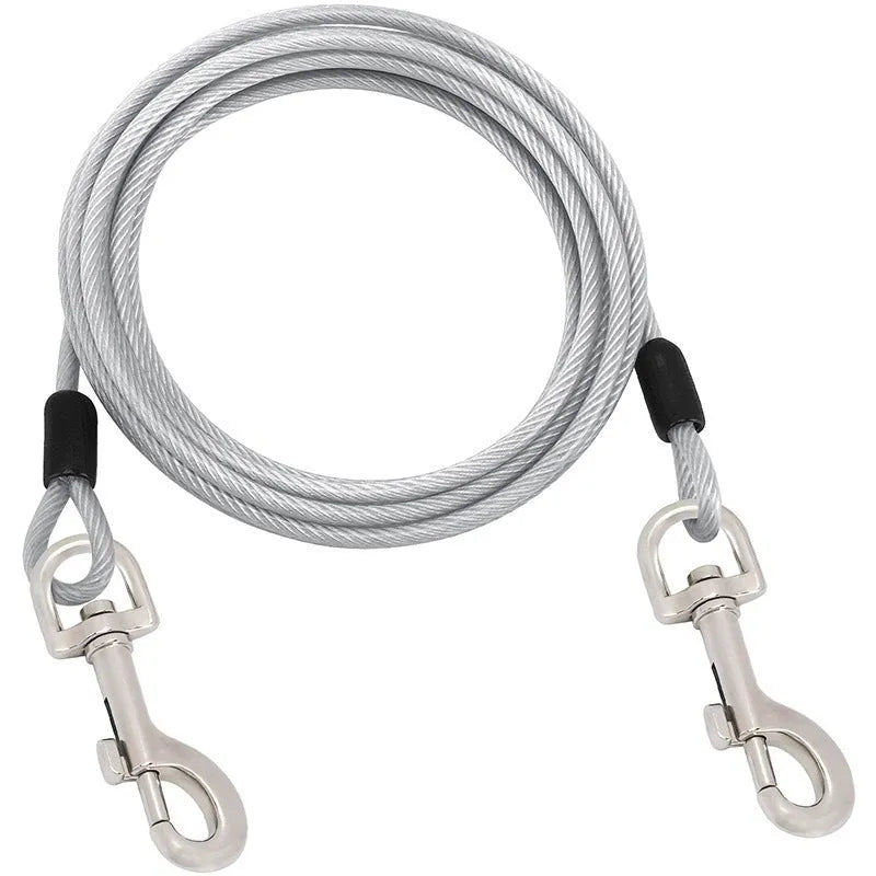 Dog hand holding rope leash with martin buckle in multiple colours and lengths with steel wire core