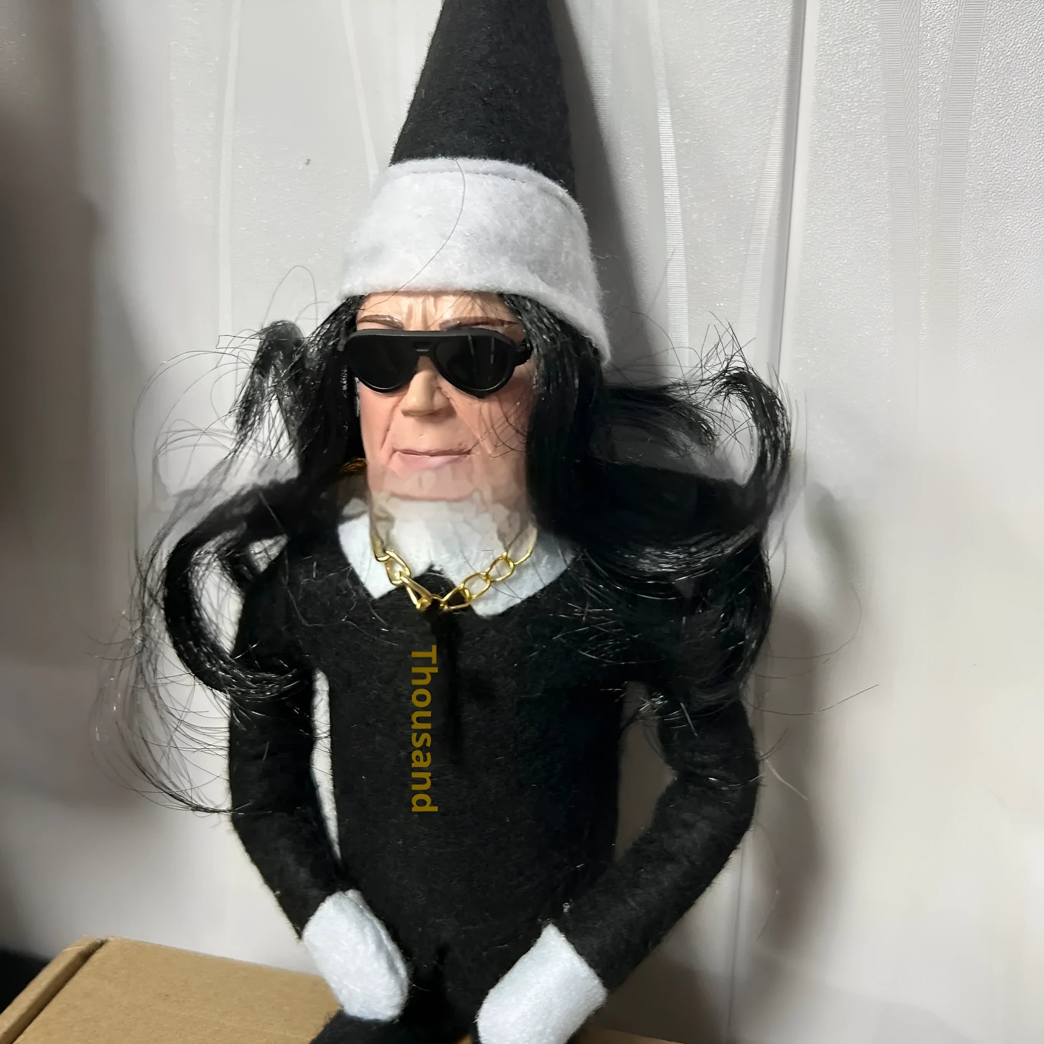 Christmas Elf Doll in holiday style made from PVC and cloth, available in red colour option